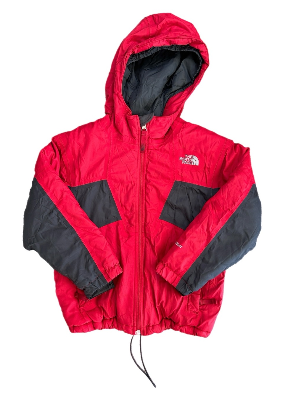 The North Face Kids Red and Black Hooded Puffer Jacket (Boys Sz XS, 6yo)